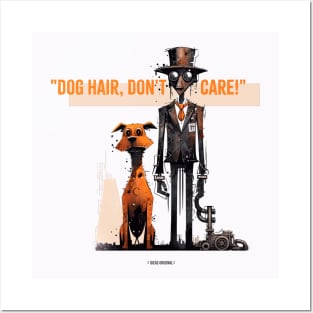 Rustic Haunted Guardian: A Mechanical Man and Spooky Dog Posters and Art